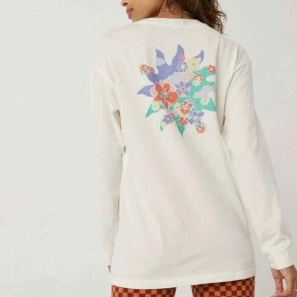 Nwt Daydreamer - L Flower Logo Visit Oversized Long Sleeve Tee - Picture 3 of 5